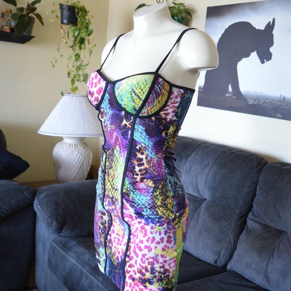 Symphony Other - Symphony Ruched Slip Animal Print Snake Leopard Nighty Dress